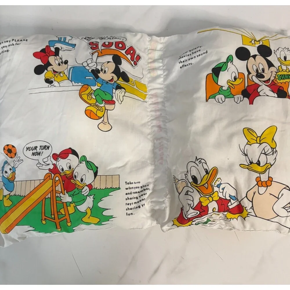Disney Mickey & Friends Once Upon A Pillow Book Have Fun Good Manners Vintage